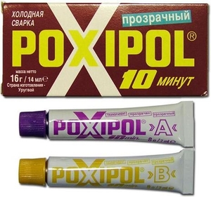 POXIPOL Холодная сварка 10-мин. прозрачный 14мл. - картинка 1