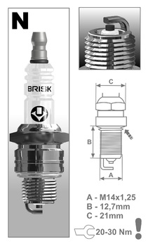 Свечи  BRISK Classic N17(N17Y)  (ГАЗ 402дв.) - картинка 1