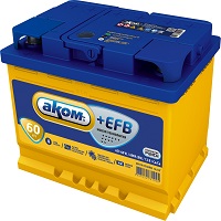 АКБ  AKOM +EFB 60 обратная (EN 600) (242х175х190)